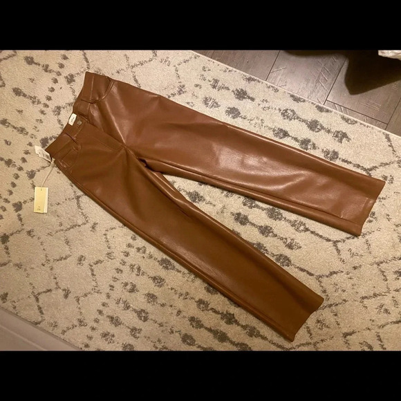 Aritzia Brown Vegan Leather Pants - Picture 4 of 7